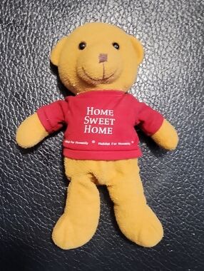 Habitat for Humanity "Home Sweet Home" Brown Teddy Bear with Red Shirt Plush